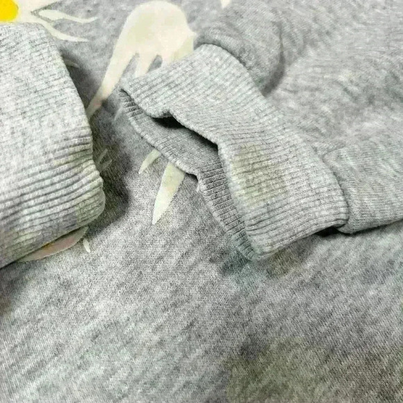 ANTHROPOLOGIE Jason Yun Peace Dove Ruched Gray Puff Sleeve Sweatshirt Women XS - Picture 10 of 11